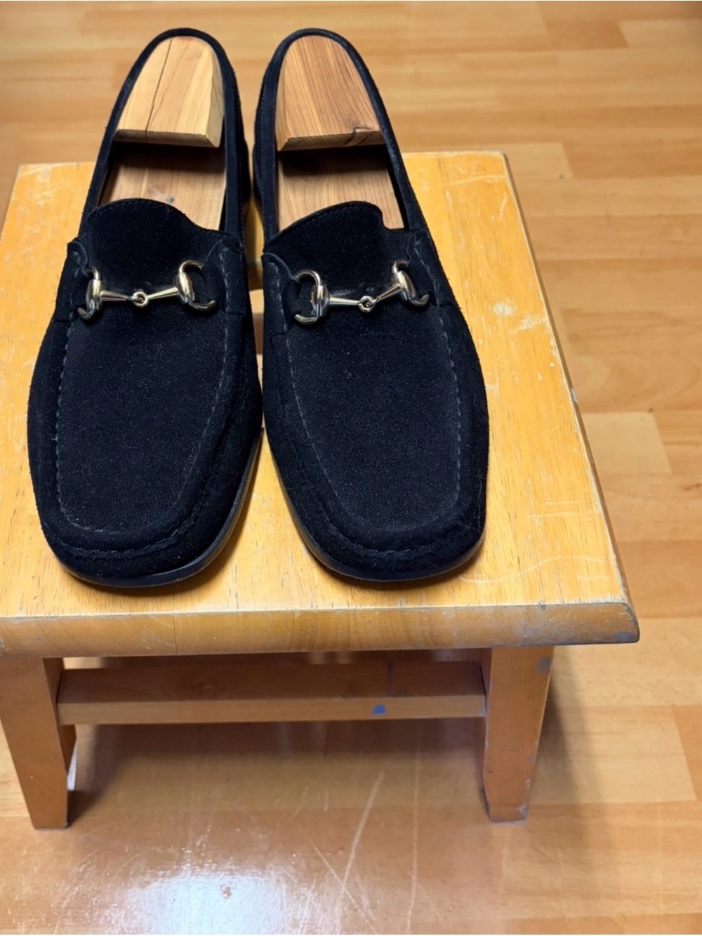Gucci Black Suede Horsebit Slip-On Loafers - Picture 8 of 12